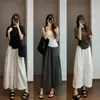 Pantalones casuales Zedaijiai ligeros, frescos, de secado rápido, mezcla de Tencel, cintura elástica con cordón, bolsillo, plisados, cropped, pierna ancha
