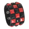 Moda Europeia e Americana Punk Pulseira Quadrada com Rebites Masculina Personalizada Street Style Nightclub Halloween Pulseira Simples de Couro