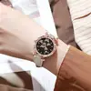 Relojes de Moda de Cuero para Mujer Esfera de Mariposa con Pedrería Reloj de Cuarzo Pulseras de Muñeca Mujeres