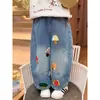 Jeans para Niñas Ningli Primavera Nuevo Conjunto Infantil Pantalones de Primavera y Otoño Ropa de Otoño para Niñas Ropa Infantil Estilo Coreano