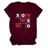 Amazon ebay Día de San Valentín Nuevo Cuello Redondo Casual Trendy Manga Corta XO Holgada talla extra Camiseta de Mujer