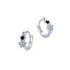 Brincos de Estrela para Mulheres, Estilo Japonês e Coreano, Brincos Simples de Pentagrama Preto Cravejados com Zircônia, Joia Elegante para Hélice da Orelha