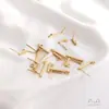 Pendientes de Aro con Colgante en Forma de T Rellenos de Oro de 14 Quilates, Pendientes de Alambre Cuadrado Largo, Pendientes DIY Hechos a Mano con Accesorios de Pendientes de Aro Colgante