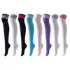 Calcetines de baile, calcetines largos de tres rayas hasta la rodilla para cosplay de mujer, calcetines altos, calcetines de mujer al por mayor, calcetines de rayas europeos y americanos