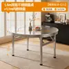 Mesa Plegable de Acero Inoxidable para Restaurante, Puesto de Comida al Aire Libre, Uso en Casa, Mesa Redonda Giratoria Portátil, Mesa Plegable Gruesa de Acero Inoxidable