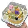 Caja pequeña para postre de pastel de 4 pulgadas caja de embalaje para repostería rueda masa de hojaldre cortada en trozos tiramisú caja de embalaje de pastelería elevada