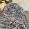 Camisa Bordada de Cerezas Estilo Japonés, Perezosa y Relajada para Mujer, Nueva Chaqueta Camisa de Cuadros Versátil Holgada de Primavera