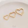 Aretes con Retención de Color en Forma de Corazón Oro 14K Corazón de Durazno Aretes en Forma de Amor Gancho Francés para Oreja Moda Popular en Internet Hecho a Mano DIY
