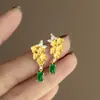 Brincos de Prata S925 com Pingente de Osmanthus para Mulheres Temperamento Retro Brincos Delicados 2025 Novo Design de Moda Brincos