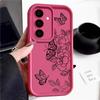 Adecuado para funda de teléfono S26 Black Butterfly Samsung A25 Flor impresa UV S25Fe Ojo del Cielo Escalera Funda Protectora