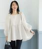 Nuevo Producto Estilo Japonés Blusa Cuadrada con Relieve para Mujer Mangas Abullonadas Moda Plisada Casual Holgada Lista para Exportar Stock