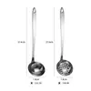 Cucharón Colador de Acero Inoxidable Espesado para Sopa Hogareño Tamaño Grande y Pequeño Cucharón para Sopa Cuchara de Mango Largo Cocina Hogareña Olla Caliente Filtro Catering