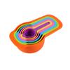 Juego de Tazas Medidoras de Plástico PP al por Mayor Juego de 6 piezas con Escala Taza Arcoíris cuchara medidora cuchara para condimentos cuchara para leche en polvo suministros para hornear