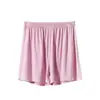 Shorts modal feminino para exterior, verão, tamanho grande, cintura alta, perna larga, calças de pijama soltas, fundo fino, calças de segurança, calças casuais