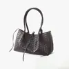 Bolso de Piel de Vaca 2026 Modelo Nuevo Pinacotea Bolso Tejido de Gran Capacidad Bolso de Hombro para Viajar Bolso Tote