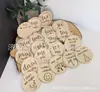 Tarjeta de Hito Souvenir de Aniversario de Bebé Tallado Láser en Madera Tarjeta Mensual Accesorios para Sesión de Fotos de Bebé de un Año