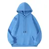 Nueva sudadera con capucha gruesa de forro polar de peso pesado transfronteriza de 360 g, color liso, unisex, serie de colores caramelo, versátil