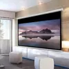 Pantalla de proyección, pantalla eléctrica para uso doméstico, control remoto, elevación automática, montada en la pared, pantalla de proyector de alta definición 4K
