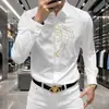 Nova Camisa Masculina Outono 2026 Camisa Longa Artesanato Selada a Quente Sem Costura Camisa de Manga Longa Versátil para Outono e Inverno Masculino