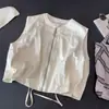 2026 Nuevo Chaleco de Moda Coreana con Cuello Redondo sin Mangas para Mujer, Top Versátil Holgado y Adelgazante, Camiseta sin Mangas de Cuello Redondo para Mujer