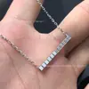 Novo Modelo Xiaojia Versão Alta Gelo Cubo Gelo Colar Grosso Galvanizado Ouro V Favo de Mel com Diamante Geométrico Quadrado Pequeno Corrente para Clavícula