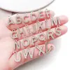 26 Letras Capitales Incrustadas con Diamantes en Inglés, Accesorios de Joyería de Aleación de Zinc K Blanco, Colgantes para Bricolaje, Pendientes, Pulseras, Colgantes