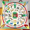 Primavera y Verano 90cm Nuevo Llegada Circo Tigre Jirafa Para Mujer Combinación Versátil Viaje Protector Solar Chal Bufanda Cuadrada Grande Bufanda de Seda