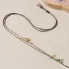 Exquisito Collar de Cadena para Clavícula Colgante Cuerda Jade Hetian Ajustable Recién Hecho Tejido