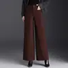 Calça Elegante de Perna Larga para Mulheres, Nova Coleção Outono/Inverno 2026, Calça Reta Emagrecedora de Cintura Alta, Calça Casual Solta e com Caimento