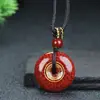 Colgante Hebilla de Paz Arena de Cristal Taoísta Cinabrio Nueve Palacios Bagua Fantasma de Montaña Flor Carácter de Fortuna Colgante Suministro en Vivo