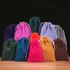 Bolsa de franela con cordón ajustable, bolsa de joyería de tela flocada, bolsa de embalaje de regalo, bolsa de almacenamiento de auriculares