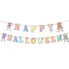 Decoraciones de Bandera de Esqueleto de Halloween Papel Colorido Festival de Fantasmas Accesorios de Atmósfera de Fiesta Guirnalda de Letras Decoraciones Colgantes