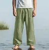 2025 Transfronterizos Nuevos Pantalones Hawaianos de Otoño Pantalones Sueltos Pantalones de Playa Cordón Bolsillo Frontal Rectos