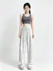 Coleção Nova de Verão 2026: Calça Casual Feminina de Cintura Alta, Fluida, Modelagem Solta, Emagrecedora, Comprimento Longo, em Seda Gelada Tie-Dye, Adequada para Uso ao Ar Livre