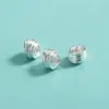 Cuentas Espaciadoras de Plata de Ley S925 Plateadas Cuentas Espaciadoras Enrolladas a Mano Cuentas Sueltas DIY Hecho a Mano Cuentas para Pulsera de Cristal con Cuentas