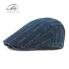 Nueva Gorra de Béisbol para Mujer Primavera y Verano 2025 con Hilo Colorido Personalizado, Boina de Mezclilla Lavada, Gorra Retro Británica Adelantada para Hombre