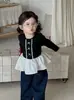 Camiseta de Encaje para Niña, Nuevo Estilo Coreano de Otoño con Lazo, Top Interior de Manga Larga, Top con Dobladillo Dulce, Estilo Occidental