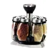 Nueva botella de vidrio para condimentos de exterior para el hogar, olla de aceite, salero, botella de aceite, botella de vinagre, juego de caja giratoria para condimentos de restaurante, botella de condimento