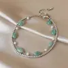 Pulsera de Doble Capa con Cuentas de Turmalina Natural y Piedra Bohemia, Sensación de Lujo Ligero y Gama Alta, Accesorio de Mano Estilo Vintage