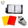 Tarjetas Rojas y Amarillas Suministros para Árbitros de Fútbol Set Combinado de Tarjetas Rojas y Amarillas con Silbato de Acero Inoxidable y Banderines de Banda