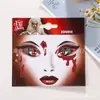 Pegatinas de Tatuaje de Halloween para Cara, Cejas y Ojos, Pegatinas de Tatuaje Temporales para Maquillaje, Decoración Facial, Pegatinas de Tatuaje con Purpurina