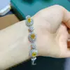 Pulseira de Safira Amarela Natural Prata de Lei s925 Qualidade Seiko Pulseira de Pedras Preciosas Menina Versátil Toque de Luxo