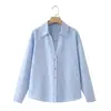 Camisa Rayada Versátil de Manga Larga Suelta Elegante para Mujer, Estilo Europeo y Americano Transfronterizo, Nueva Moda 2026, 2886909