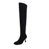 Botas largas para mujer para otoño e invierno, adelgazantes y versátiles, con punta fina, tacón de aguja alto, botas elásticas hasta la rodilla, botas ajustadas, botas largas, zapatos tipo calcetín