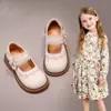 Zapatos para niñas, zapatos para niños, zapatos de cuero estilo princesa, nueva colección primavera/otoño 2025, zapatos planos elegantes para niñas y bebés, suela suave