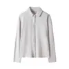 Camisa de Capas Empalmadas con Tira de Palillo 3A de 350g con Proteína de Cachemira y Terciopelo Alemán para Mujer, Camisa de Otoño e Invierno que Cubre el Cuerpo y te Hace Ver Más Delgada