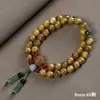 Pulseira Duplo Círculo Sandália Dourada DIY Estilo Nacional Design de Nicho Pulseira com Contas de Madeira de Buda Pingente de Lótus de Jade Feminino