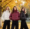 Jaqueta Curta de Penas com Bolinhas para Mulheres, Jaqueta Puffer com Gola Alta, Casaco Espesso para Outono e Inverno em Tamanhos Pequenos, Atacado de Fábrica