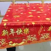 Mantel Rectangular de Año Nuevo Sala de Estar Festivo de Alto Nivel Rojo Mantel para Mesa de Comedor Año Nuevo Boda Mesa de Café Mesa de Comedor Mantel