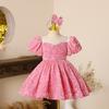 Vestido infantil de lentejuelas azules, vestido de princesa para niñas, vestido de presentación de piano para bebés de un año.